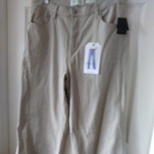 brand new high waist, wide leg khaki cotton pants DESC: khaki colour,